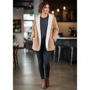 Active USA Tan Sherpa Women's Jacket